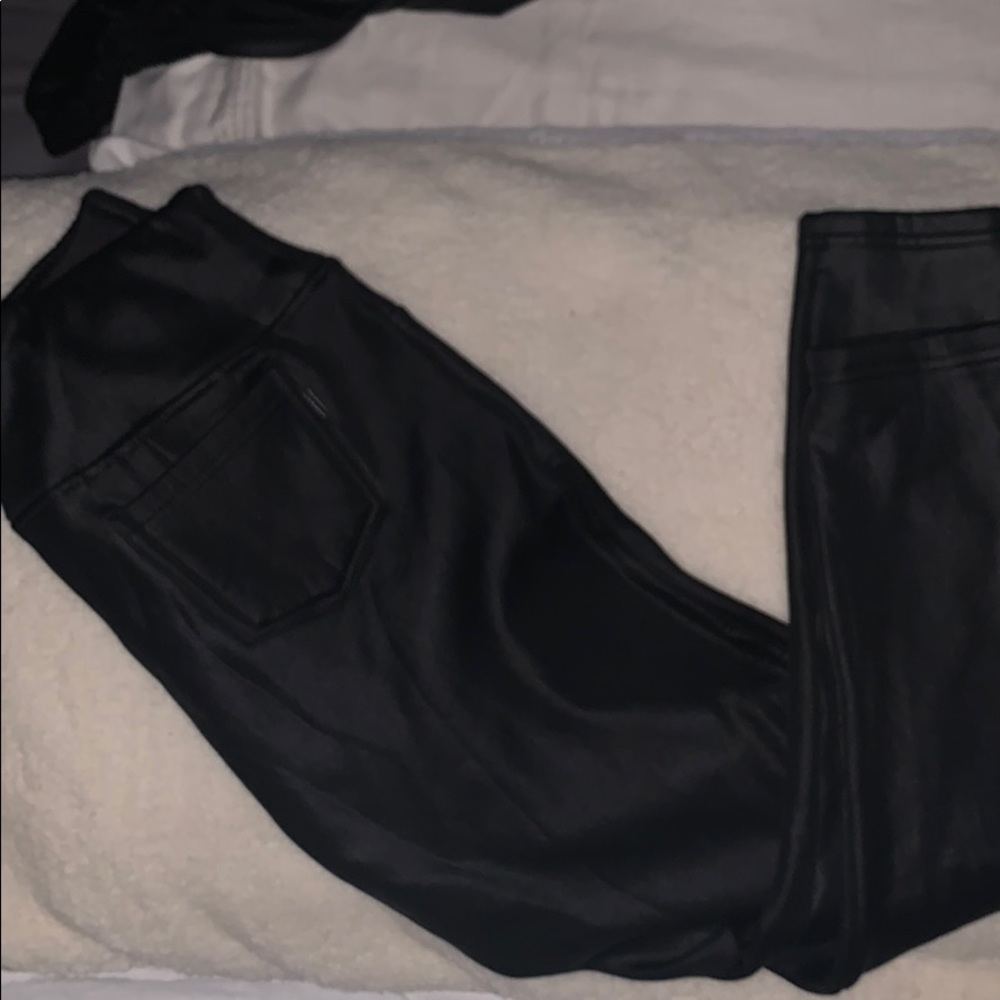 Faux leather pants